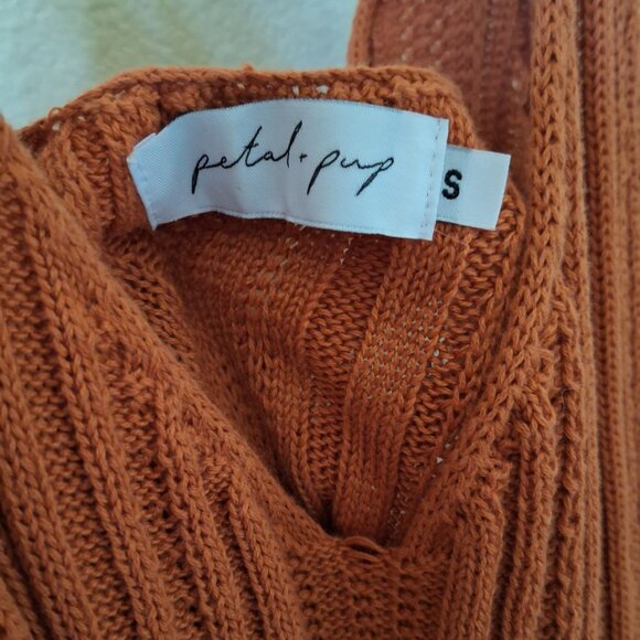 Petal And Pup Rust Orange Petrova Crochet Midi Dress Size Small Boho Festival - Picture 10 of 12